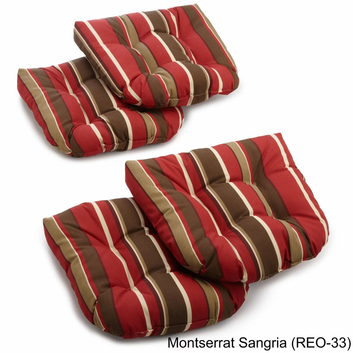 U-Shaped Patterned Spun Polyester Tufted Dining Chair Cushions, Set of 4 U7687