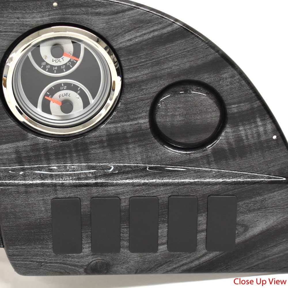 Gray Woodgrain Pontoon Boat Gauge Panel R115