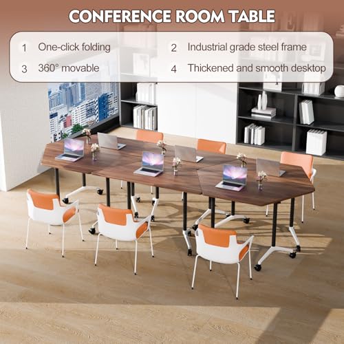 6 Pack Folding Conference Table On Wheels N2747