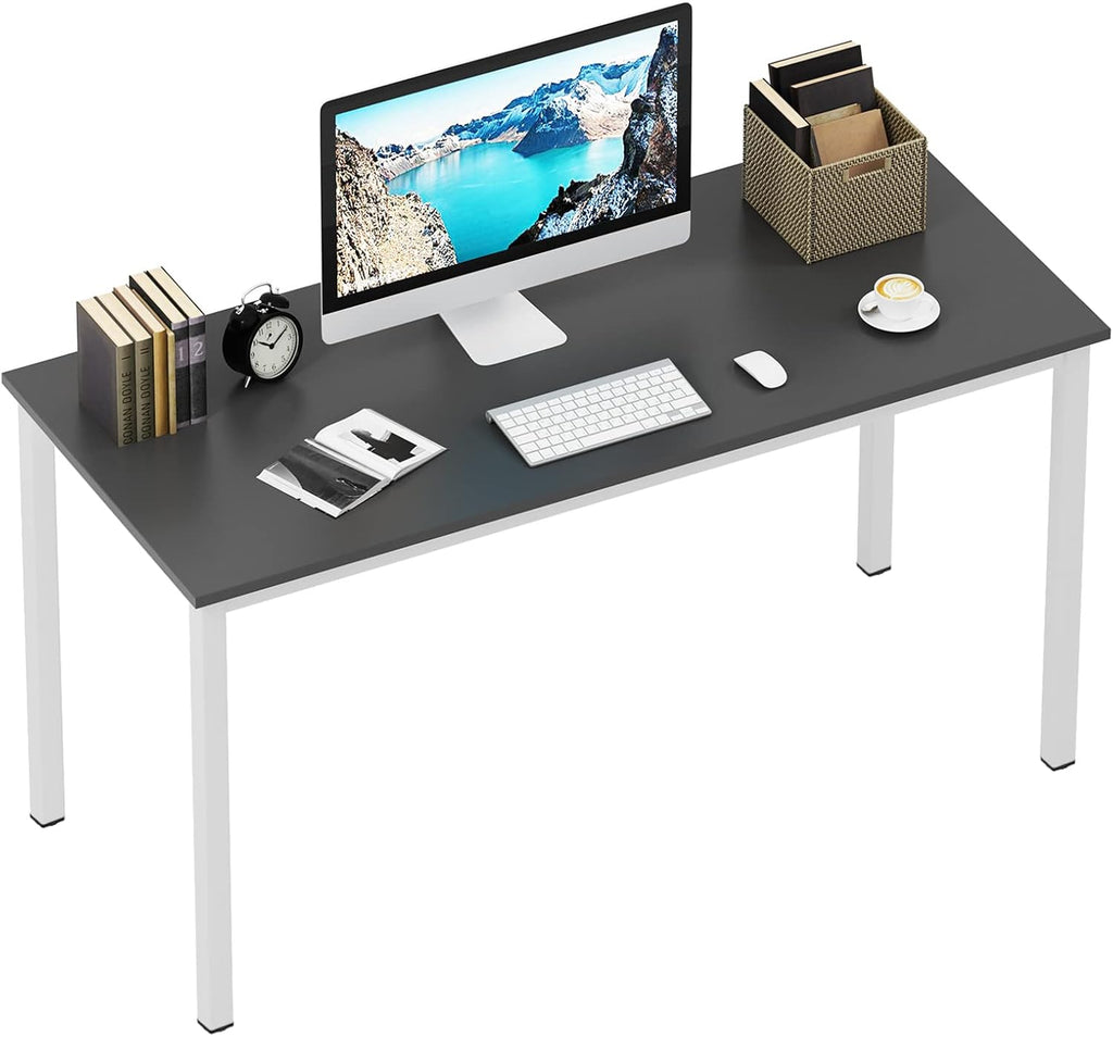 Teak Computer Desk with White Leg T2110