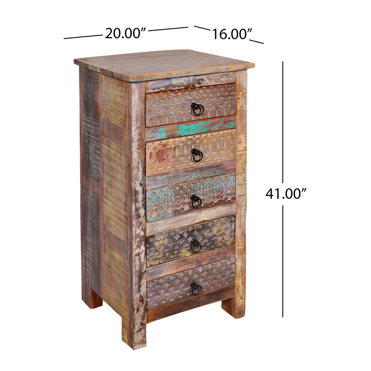 Handmade Wood 5 Drawer Chest G168
