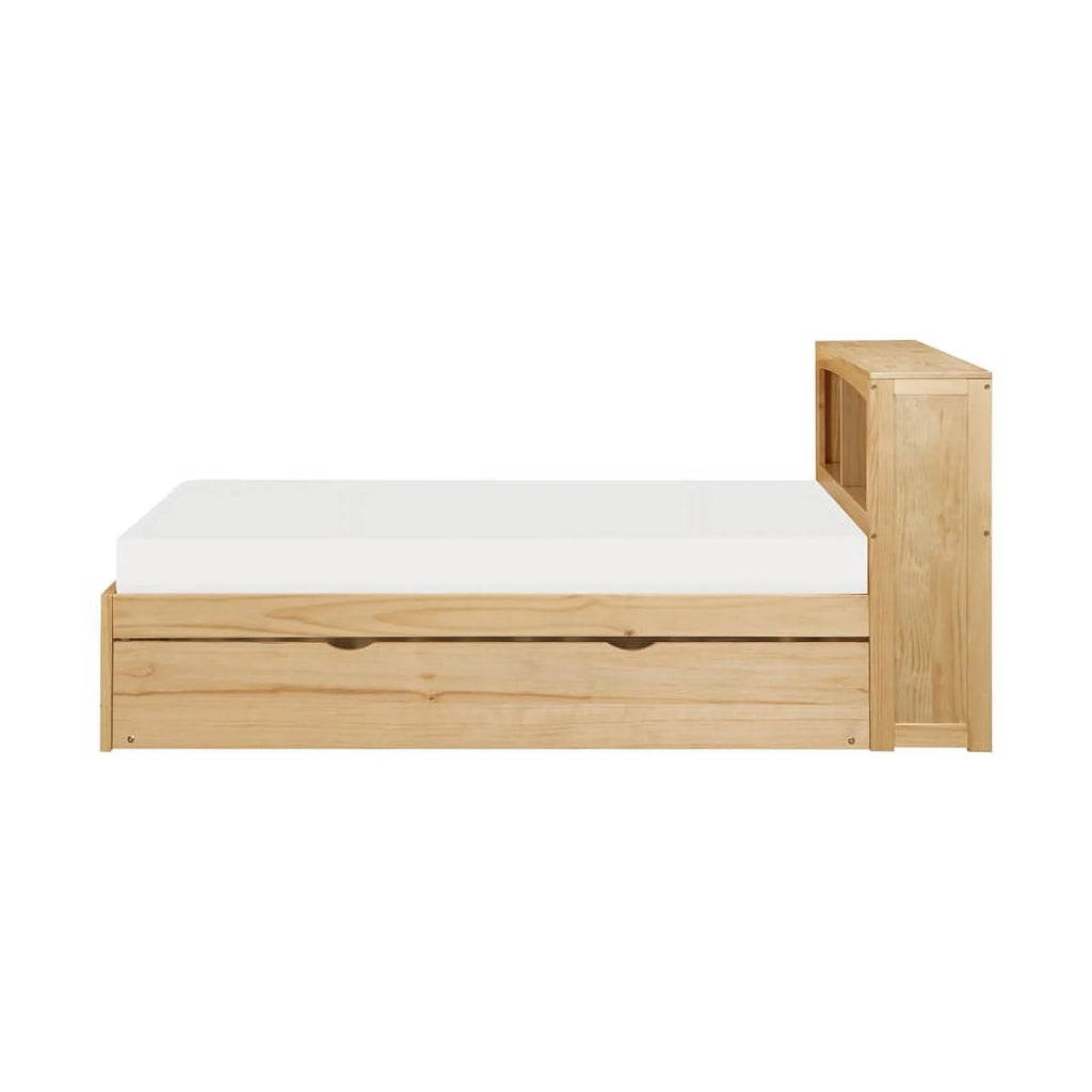 Twin Bookcase Bed with Twin Trundle in Natural Pine S6776
