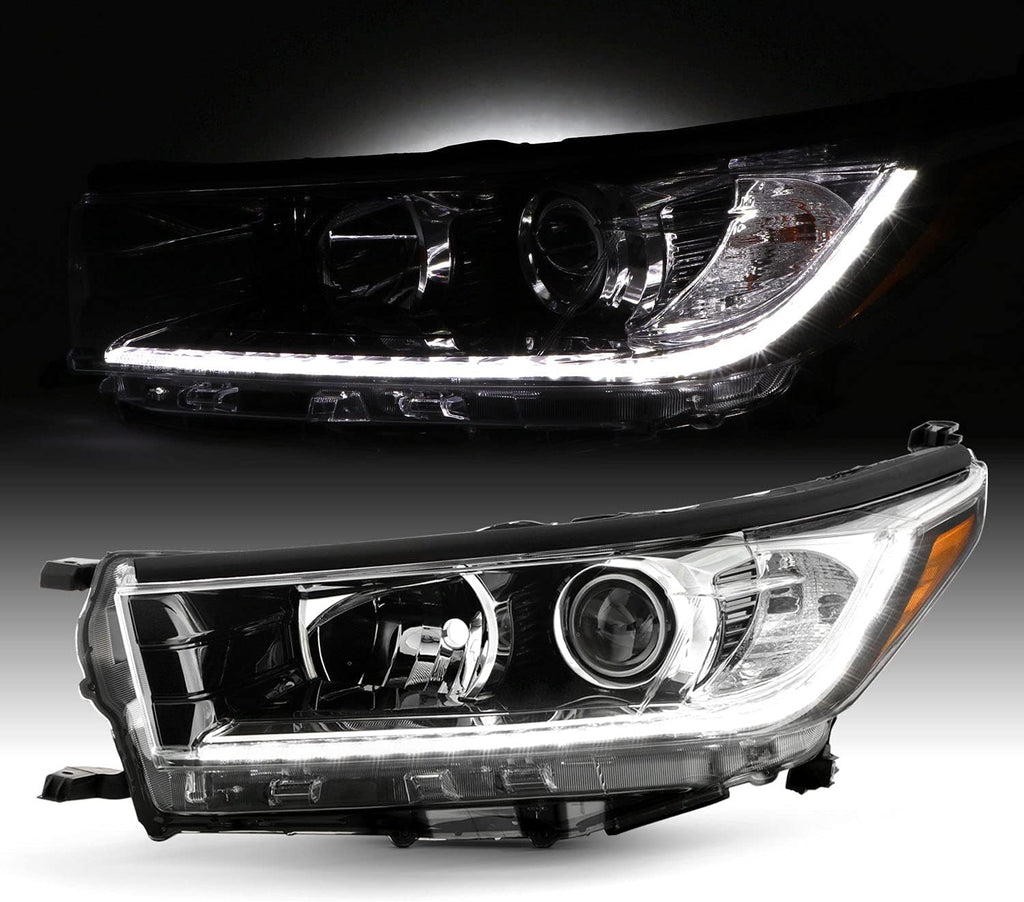 Projector Black Headlight Driver Left side w/LED DRL X783