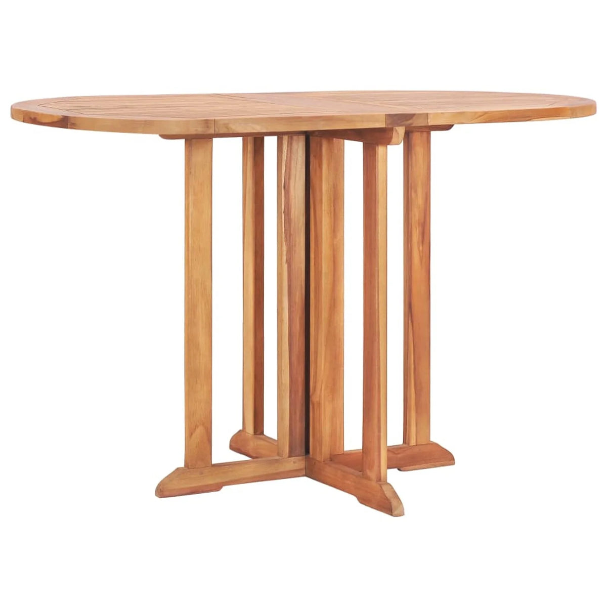 Folding Extendable Teak Wood Oval Outdoor Dining Table I831558