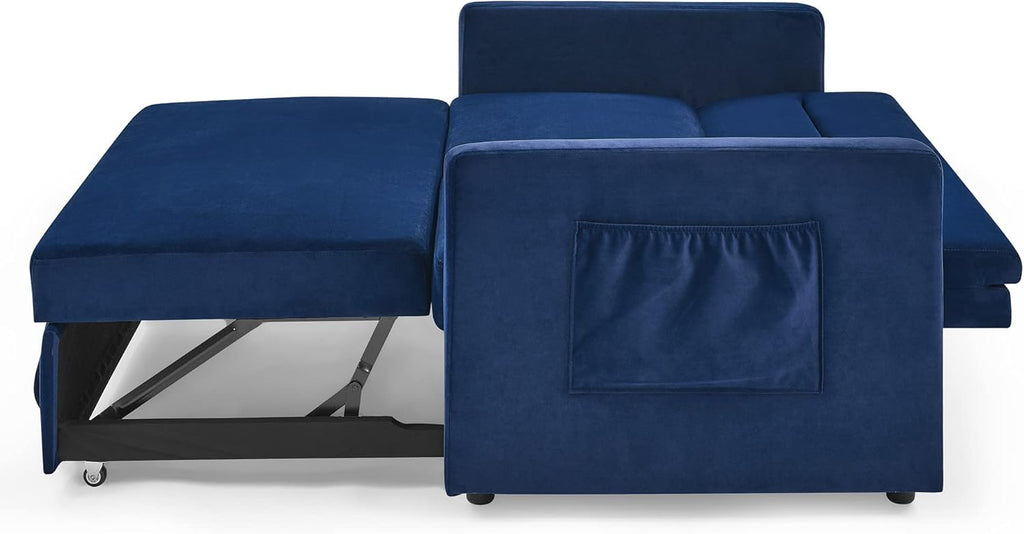 Blue Velvet 2 Seater Convertible Sofa Bed X600139