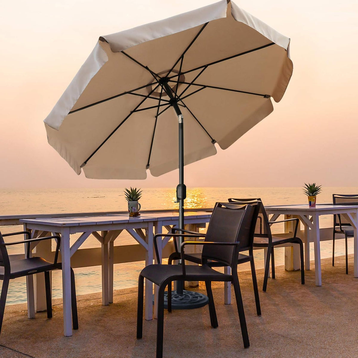 7.5ft Light Gray Patio Umbrella P250