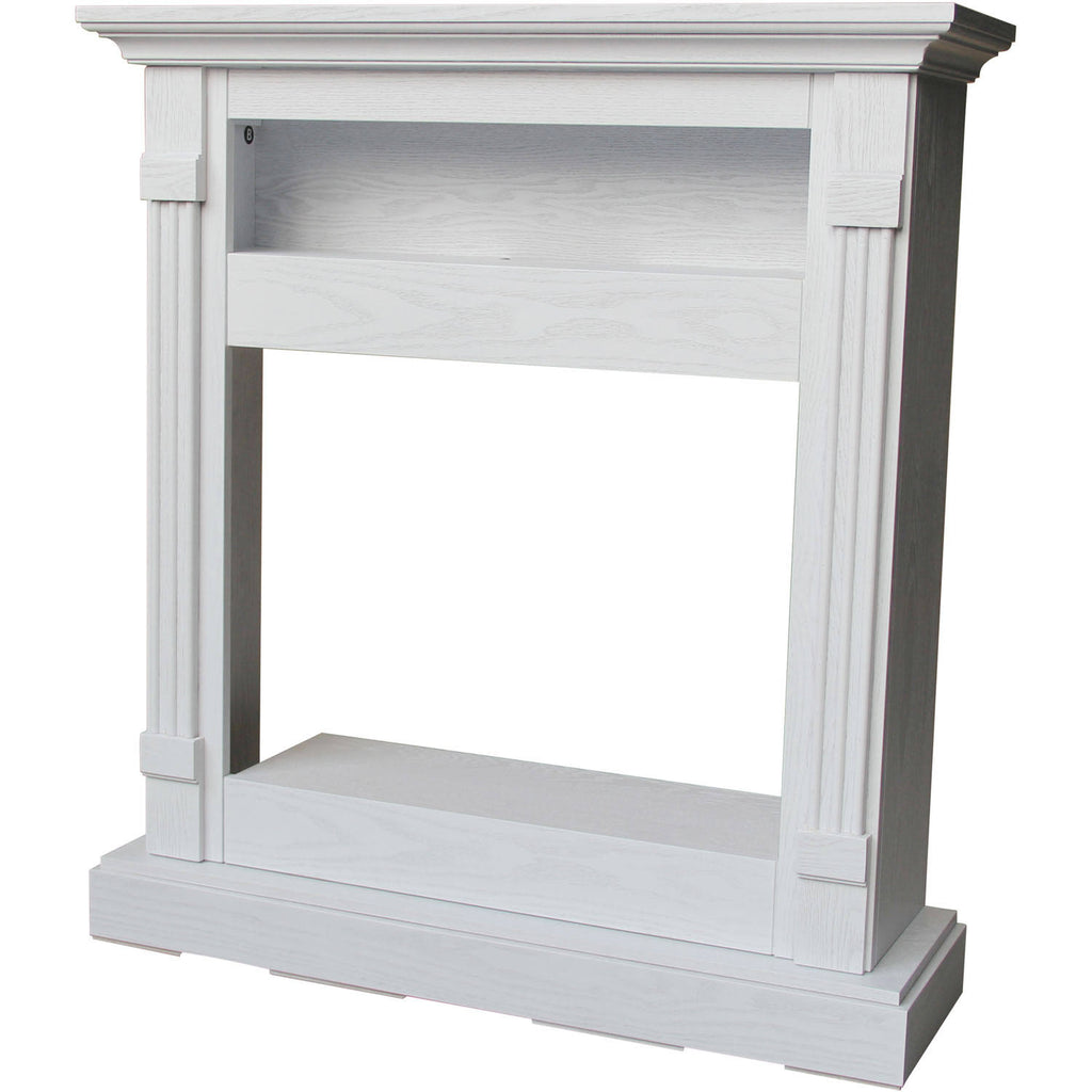 White Fireplace Mantel with Electronic Fireplace Insert Z70405