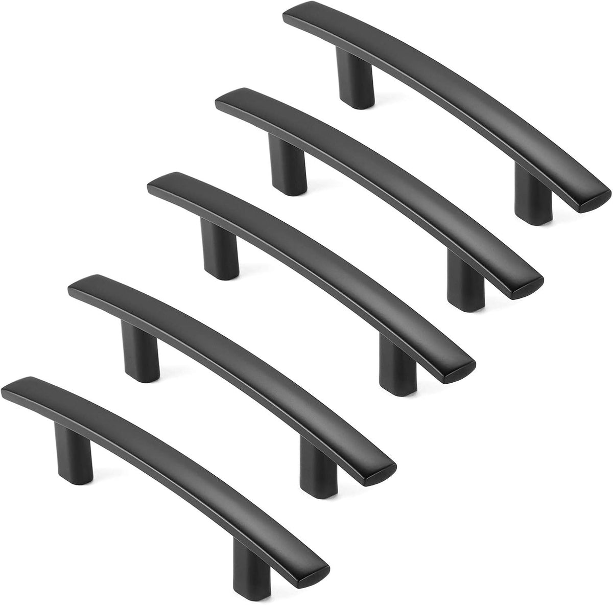 25 Pack Matte Black Kitchen Cabinet Arch Pulls Handles I20180