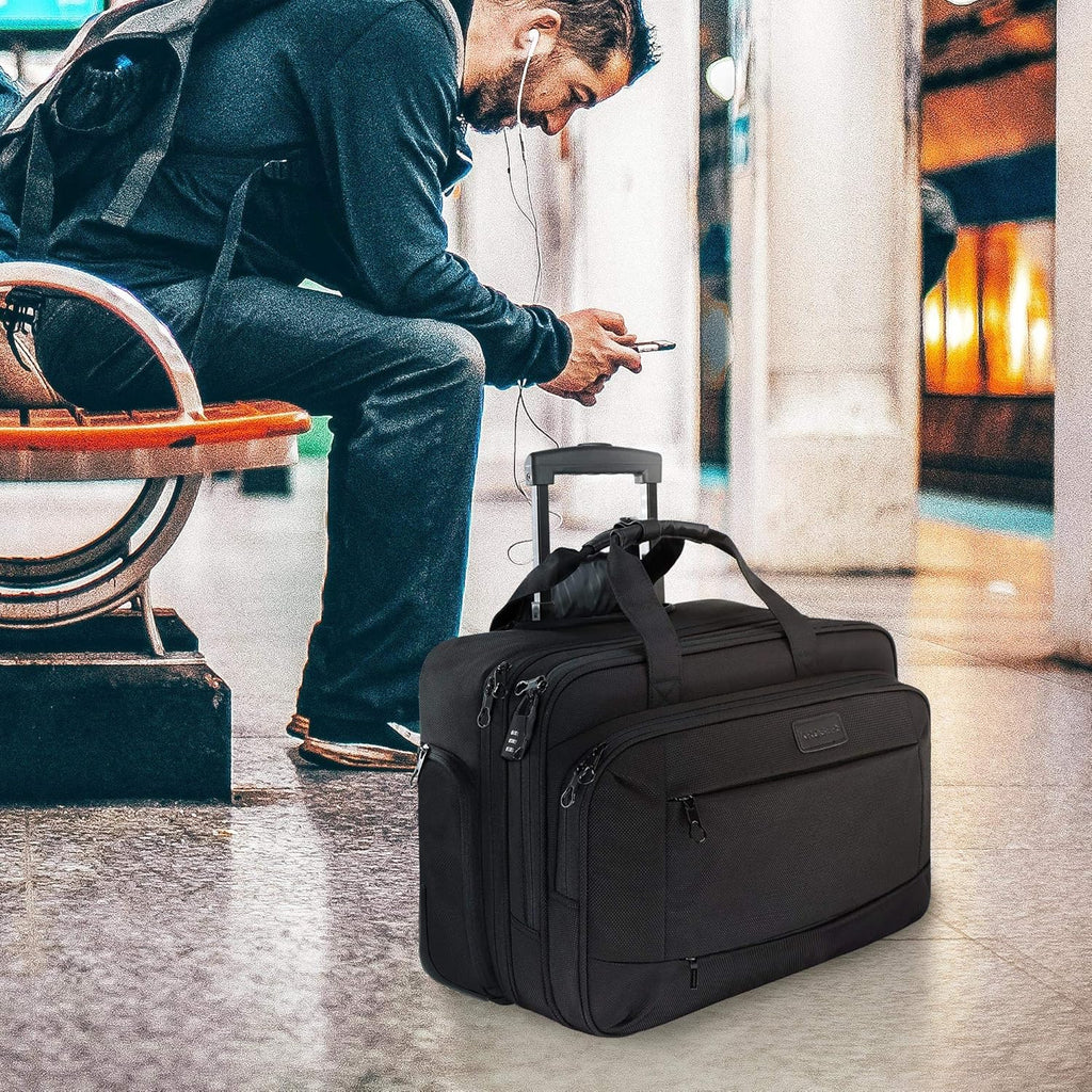Rolling Laptop Bag Wheeled Briefcase for 17.3 Inch Laptop U79125