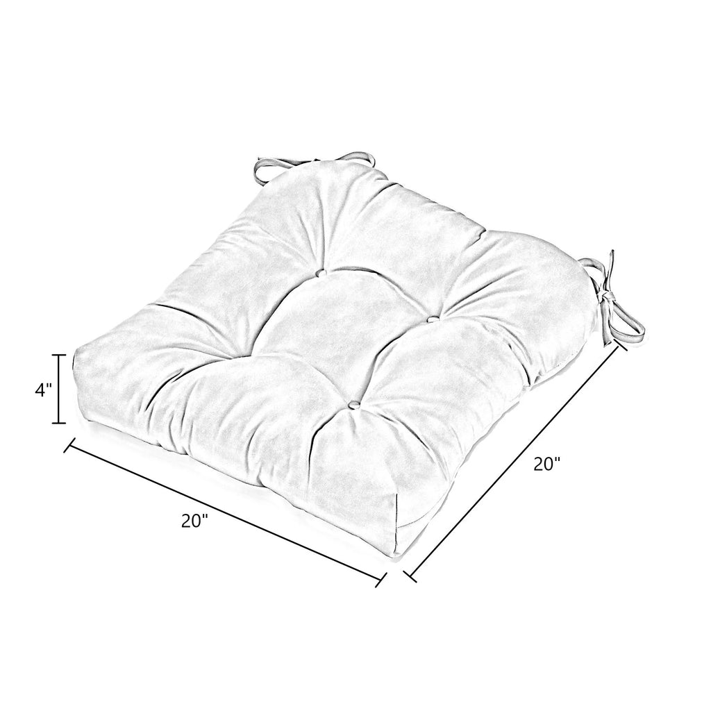 Watermelon Stripe 20 in. Square Outdoor Tufted Seat Cushion Set of 2 P89198