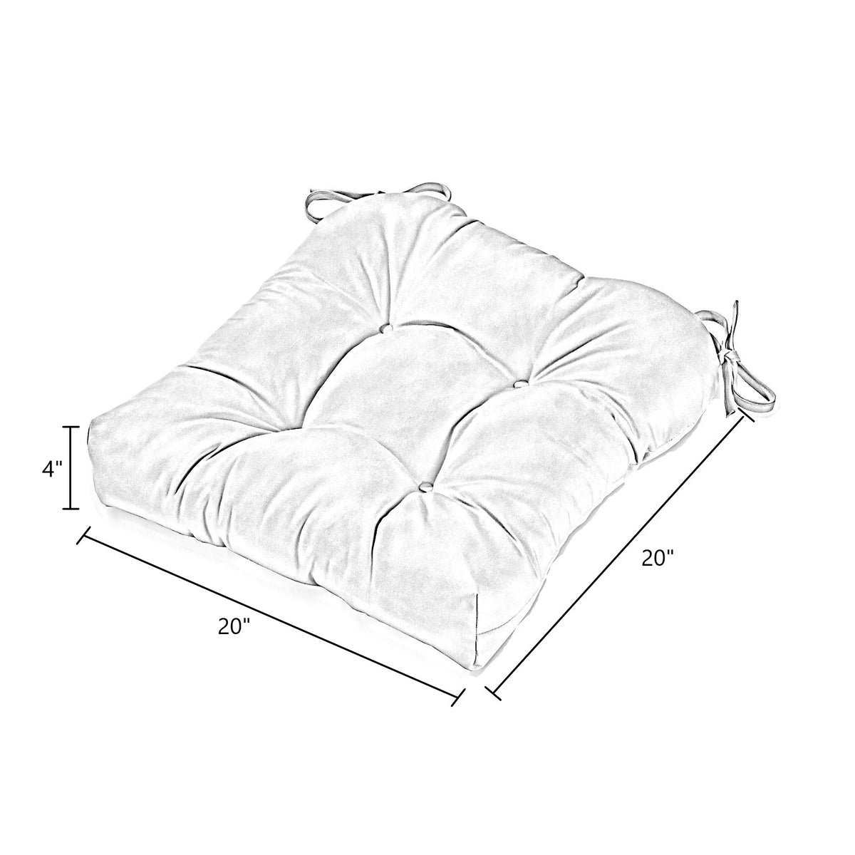 Watermelon Stripe 20 in. Square Outdoor Tufted Seat Cushion Set of 2 P89198