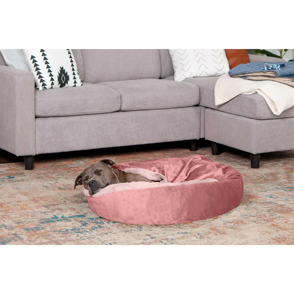Faux Fur Hooded Donut Bed L165