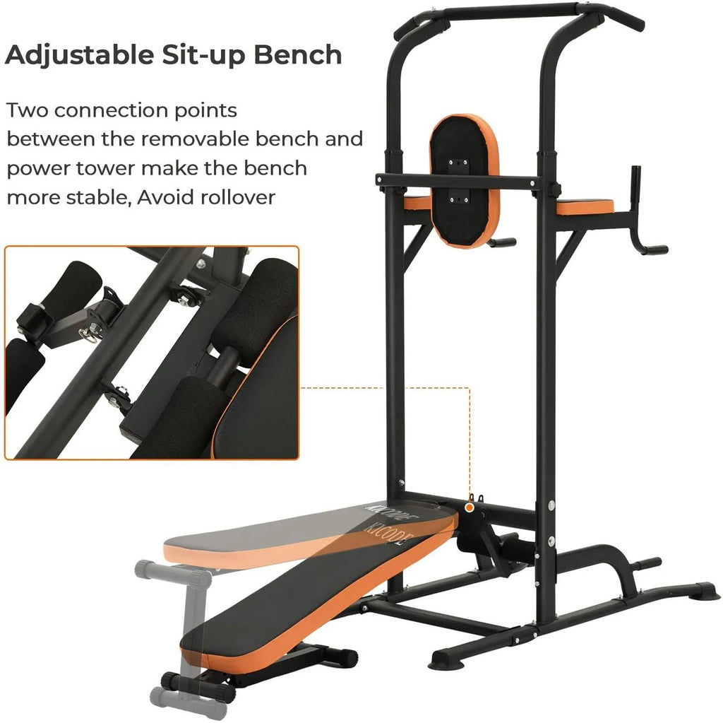 Power Tower with Bench Pull Up Bar Dip Station C967