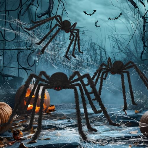 3 Pack Giant Spider Halloween Decorations R751
