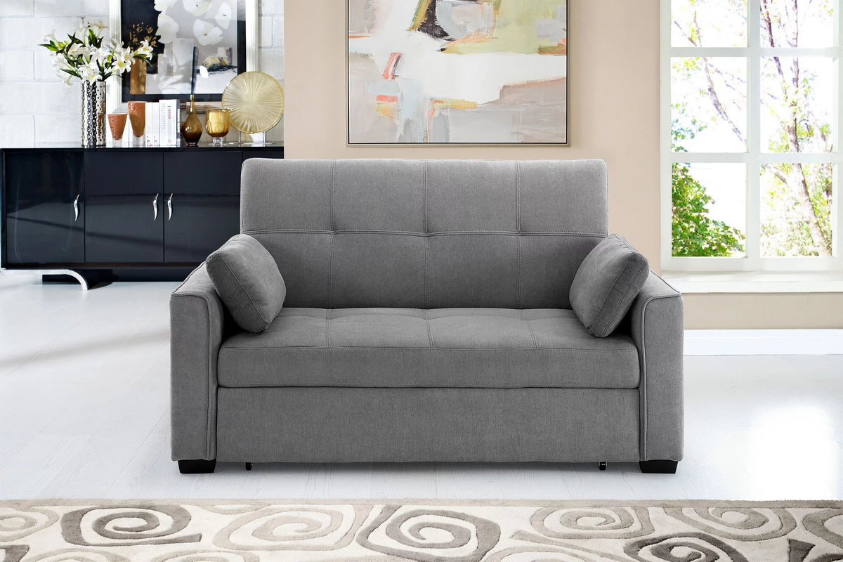 Light Gray Queen Size Chenille Sleeper Sofa V389327