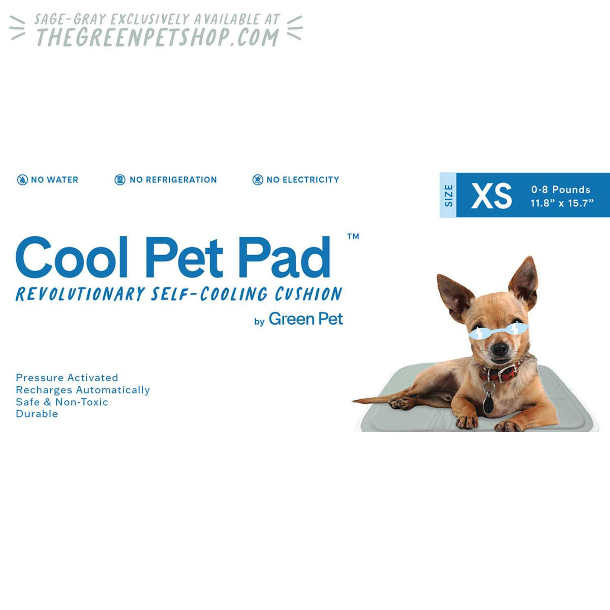 Sage Gray Self Cooling Pet Pad Q2592