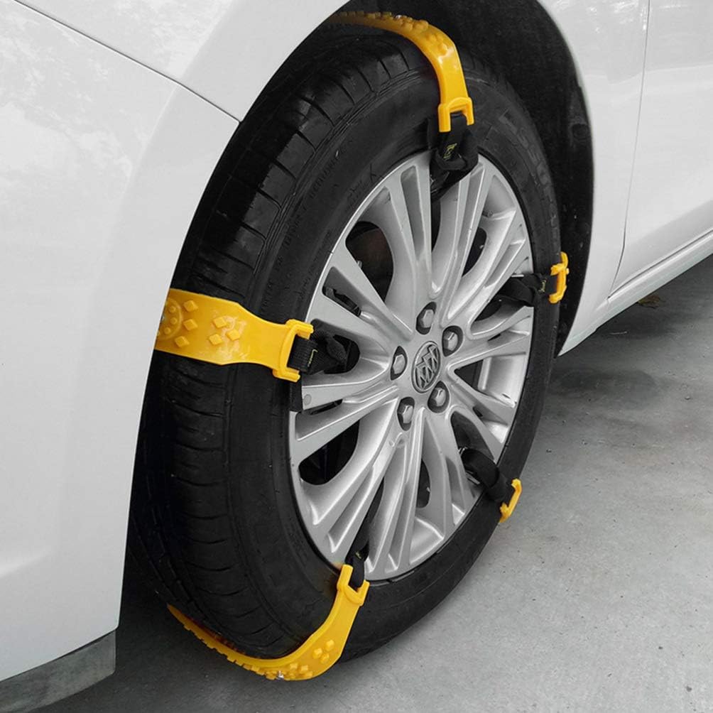 10Pcs Car Snow Chains Yellow Pack of 2 T71470