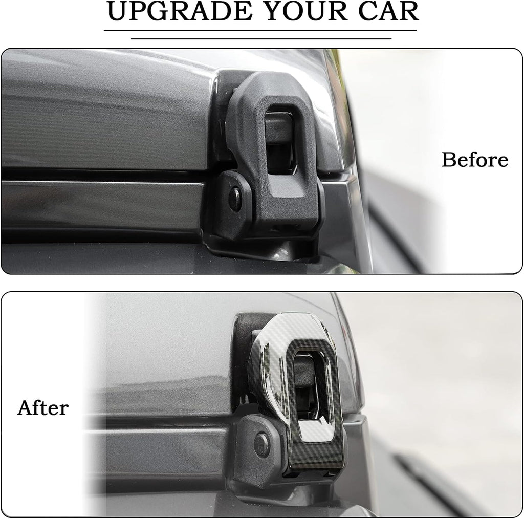 Carbon Fiber Hood Latch Cover Accessories for Jeep Wrangler JL Gladiator JT 2018-2021 (2 PCS) R453392