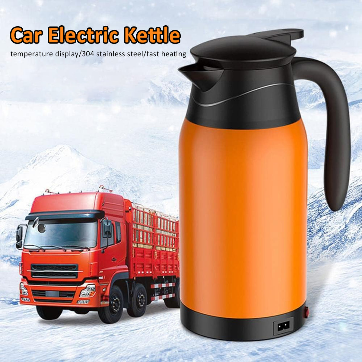 12V Portable Stainless Steel Car Electric Kettle 1000mL S129