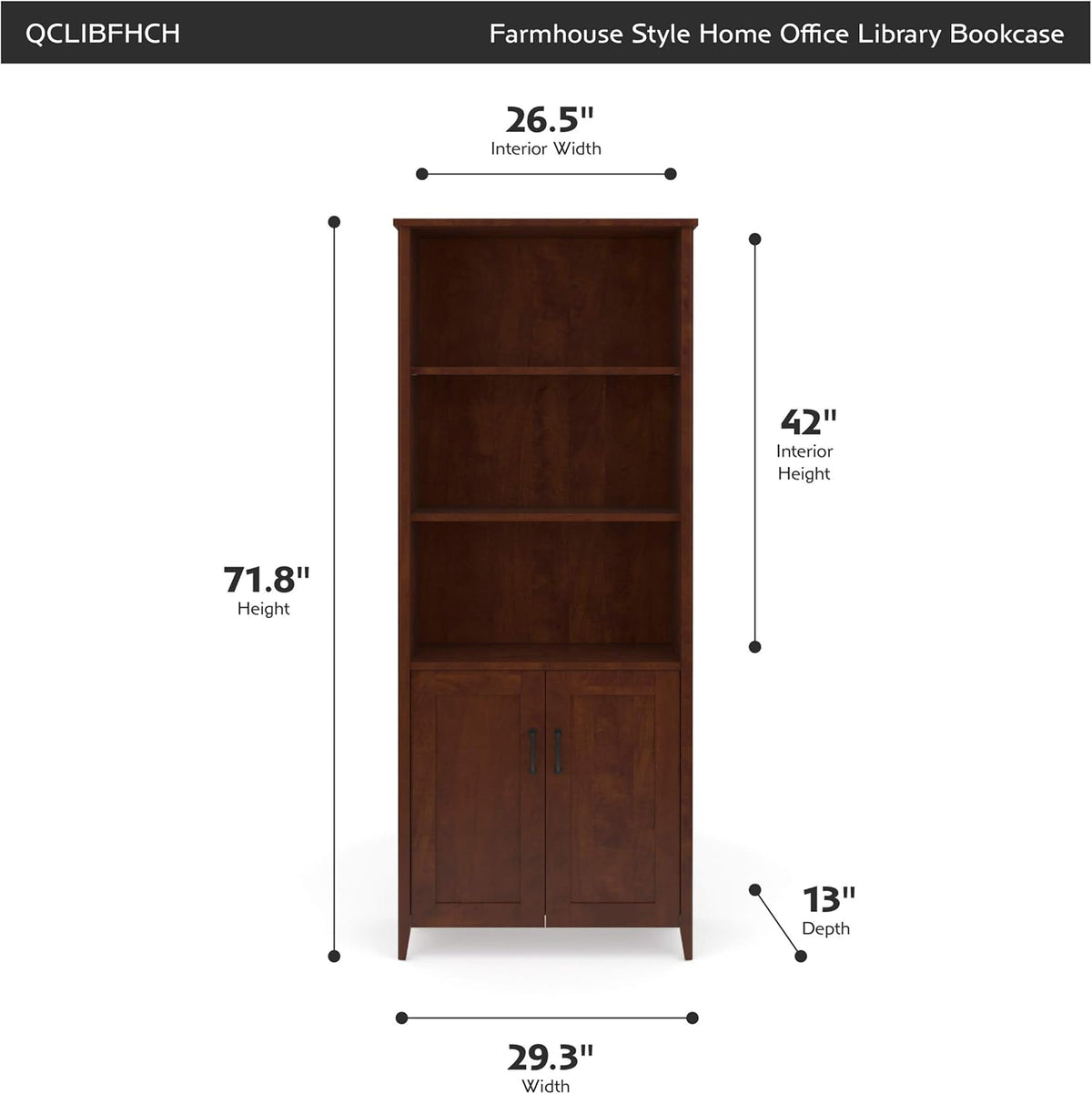 5 Shelf Tanned Cherry Bookcase G3877
