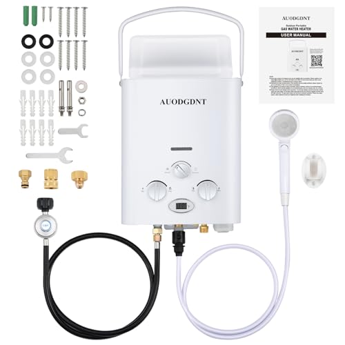 Portable Propane Tankless Water Heater 1.58 GPM with LED Display and 3-Mode Shower Head I335297