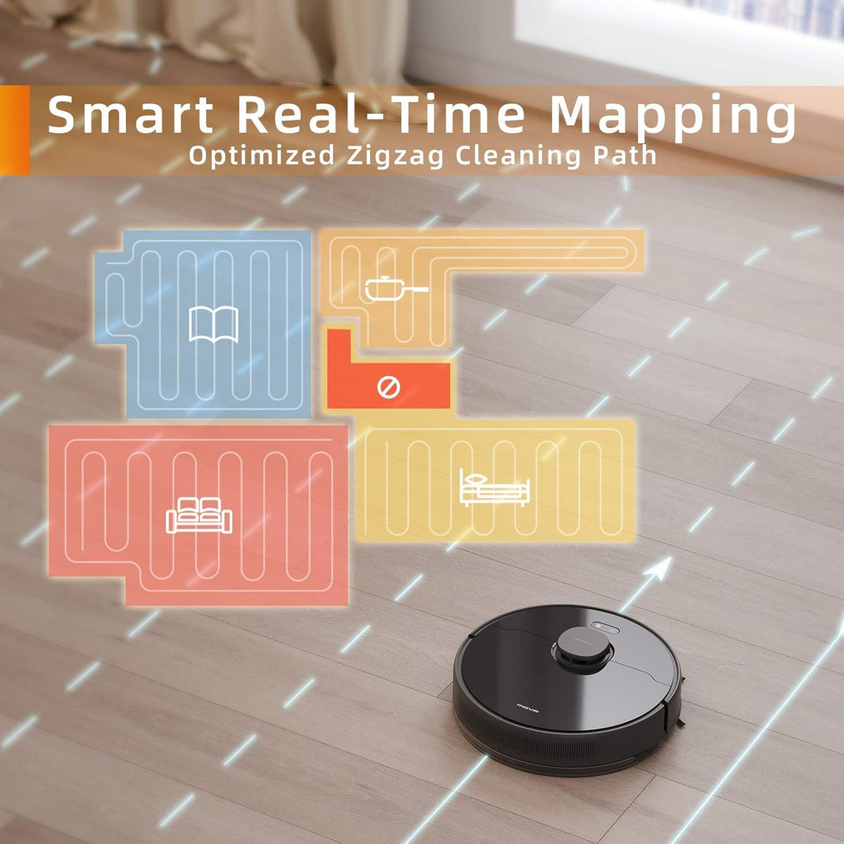 Robot Vacuum and Mop with Lidar Navigation, 4000Pa Suction, 5200mAh Battery G200423