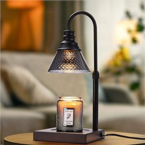 Black Electric Candle Warmer Lamp with Timer Dimmer and 3 Bulbs H9410
