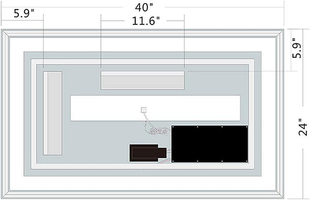 Dimmable LED Bathroom Mirror with Anti-Fog and Bluetooth Function T140309