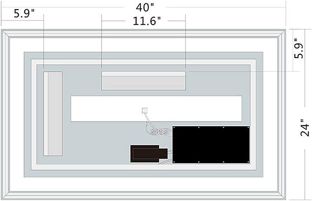 Dimmable LED Bathroom Mirror with Anti-Fog and Bluetooth Function T140309