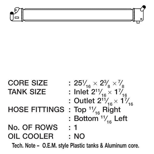1 Row Plastic Tank Aluminum Core Drive Motor Inverter Cooler V237278