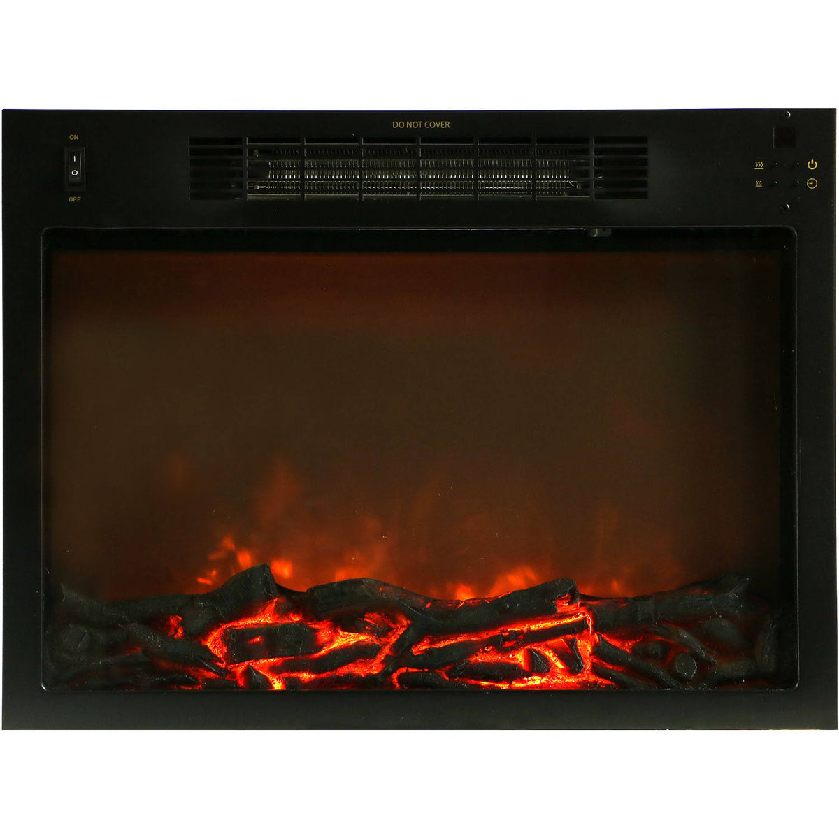 White Fireplace Mantel with Electronic Fireplace Insert Z70405