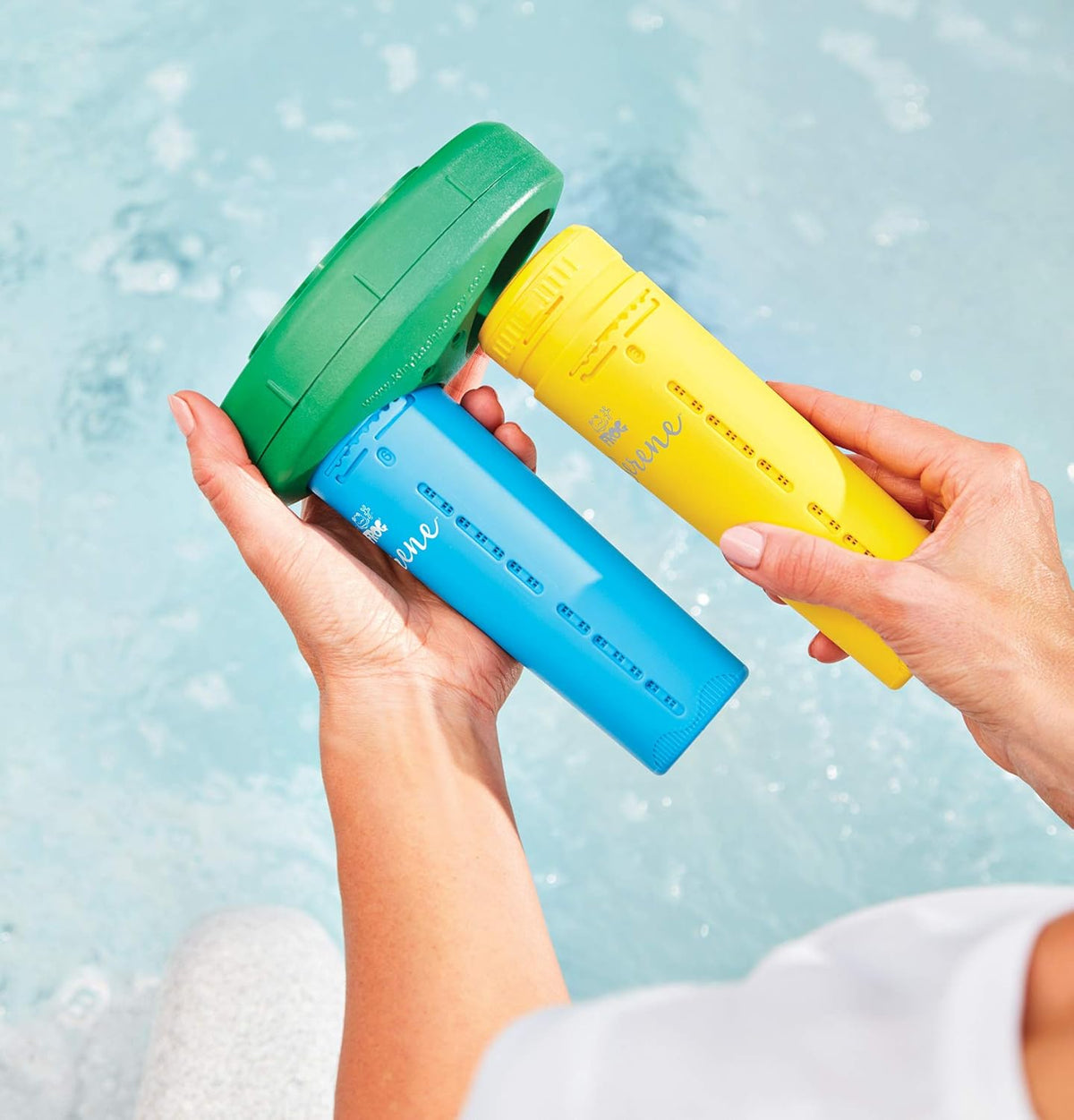 5 Pack Spa Frog Serene Replacement Cartridges with 4 Maintain Non-Chlorinated Shock Packets C34930