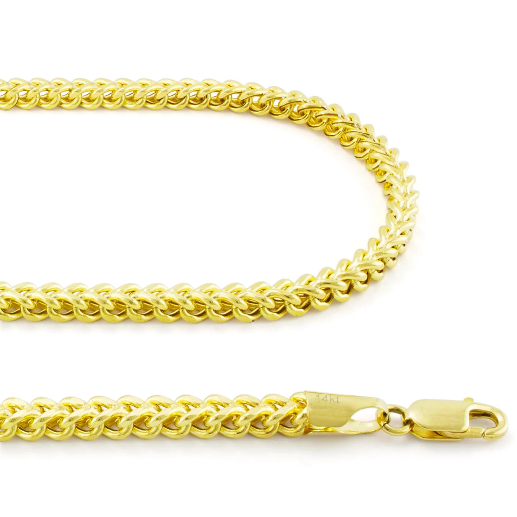 14k Yellow Gold 4.5mm Franco Chain Necklace 18" - 26" J2037