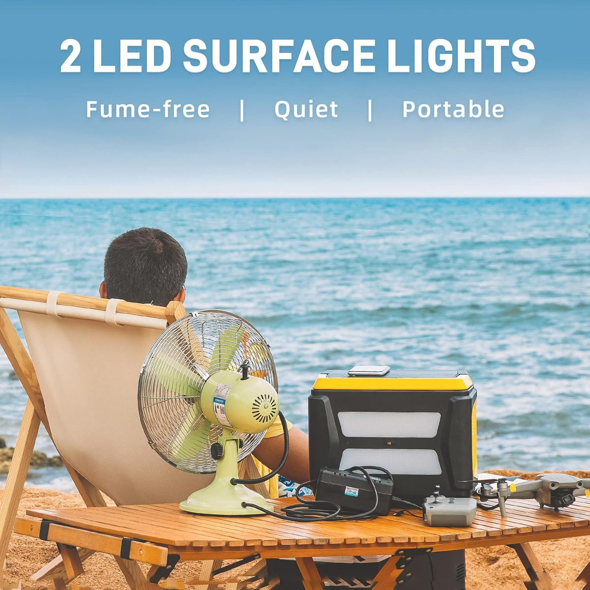 Portable Power Station with 1036Wh Capacity 3x110V Pure Sine Wave AC Outlet USB PD100W Wireless Charging LED Surface Light E9307
