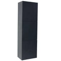 Black Bathroom Linen Side Cabinet with 3 Storage Areas R650