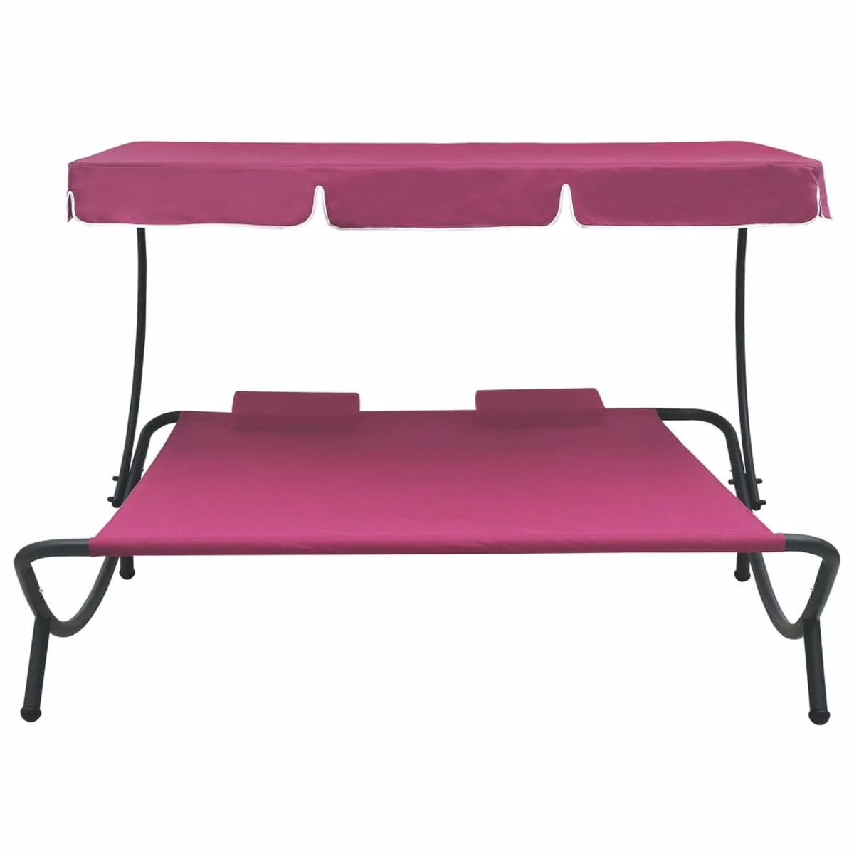 Outdoor Bed with Canopy and Pillows Pink T1334