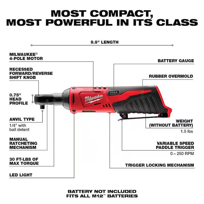 12V Cordless 1/4 in. Ratchet U4162