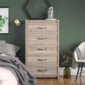 Rustic Ranch 5 Drawer Dresser, Ivory Oak R87697