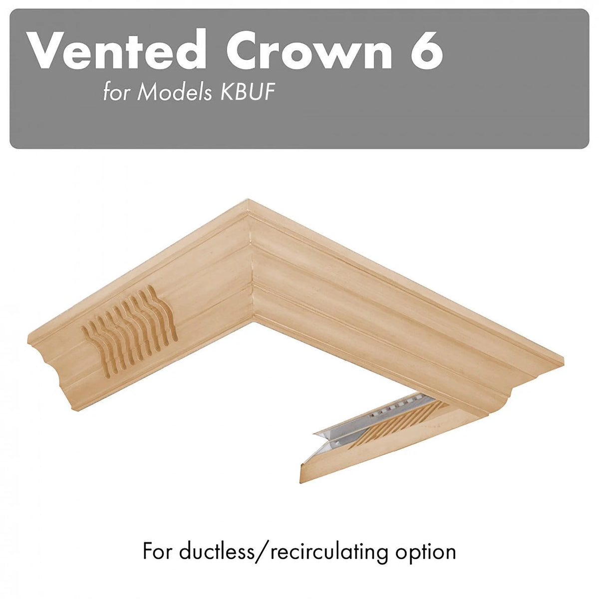 Vented Crown Molding Profile 6 for Wall Mount Range Hood O397