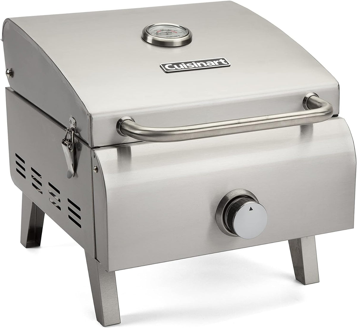 Portable Propane Tabletop Gas Grill, Two-Burner, Stainless Steel X833