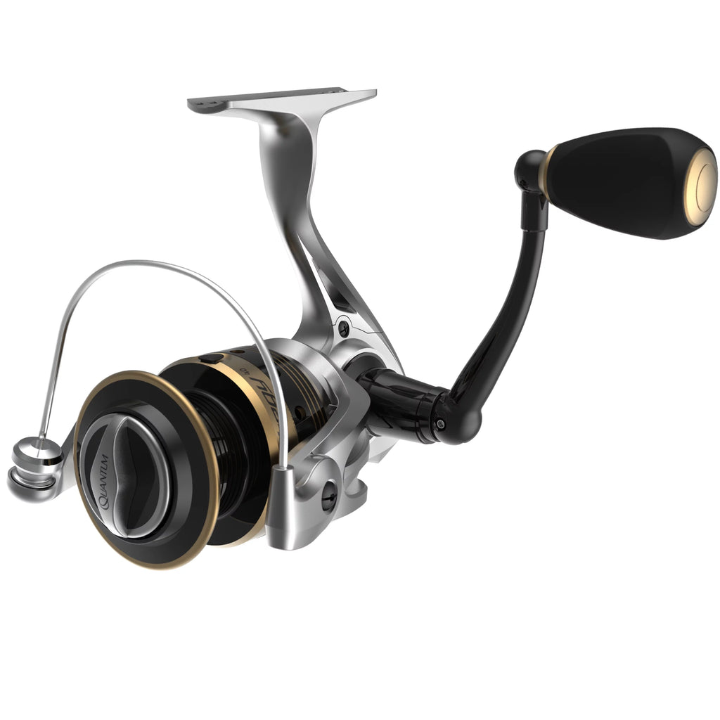 Size 20 Spinning Fishing Reel, 5.2:1 Gear Ratio, Silver/Gold T38501