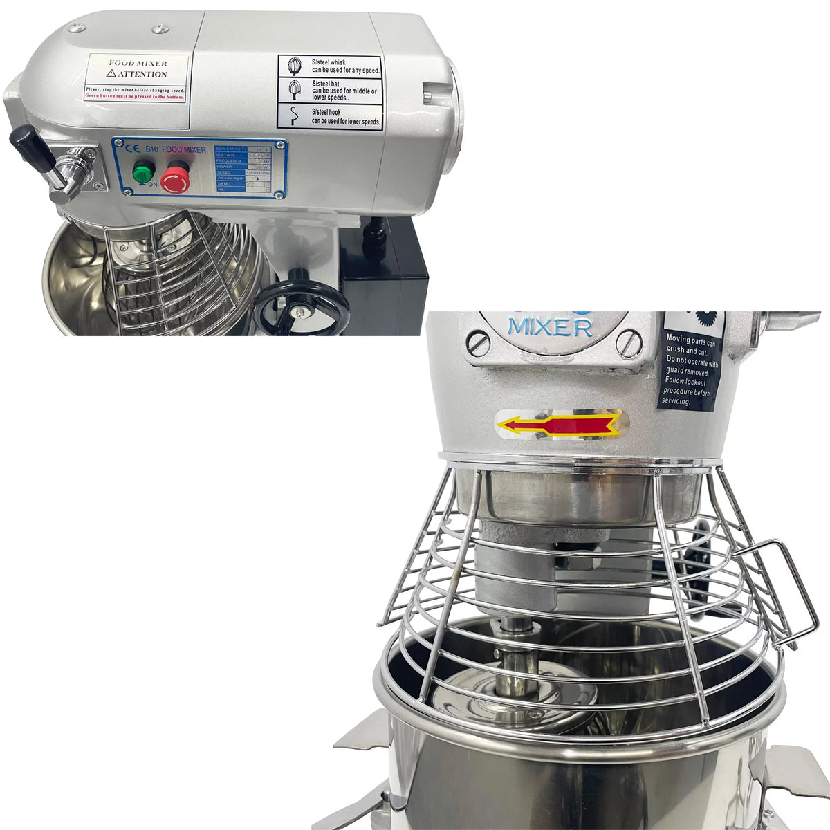 Electric Dough Mixer Kneading Machine with 10L Stainless Steel Bowl S708217
