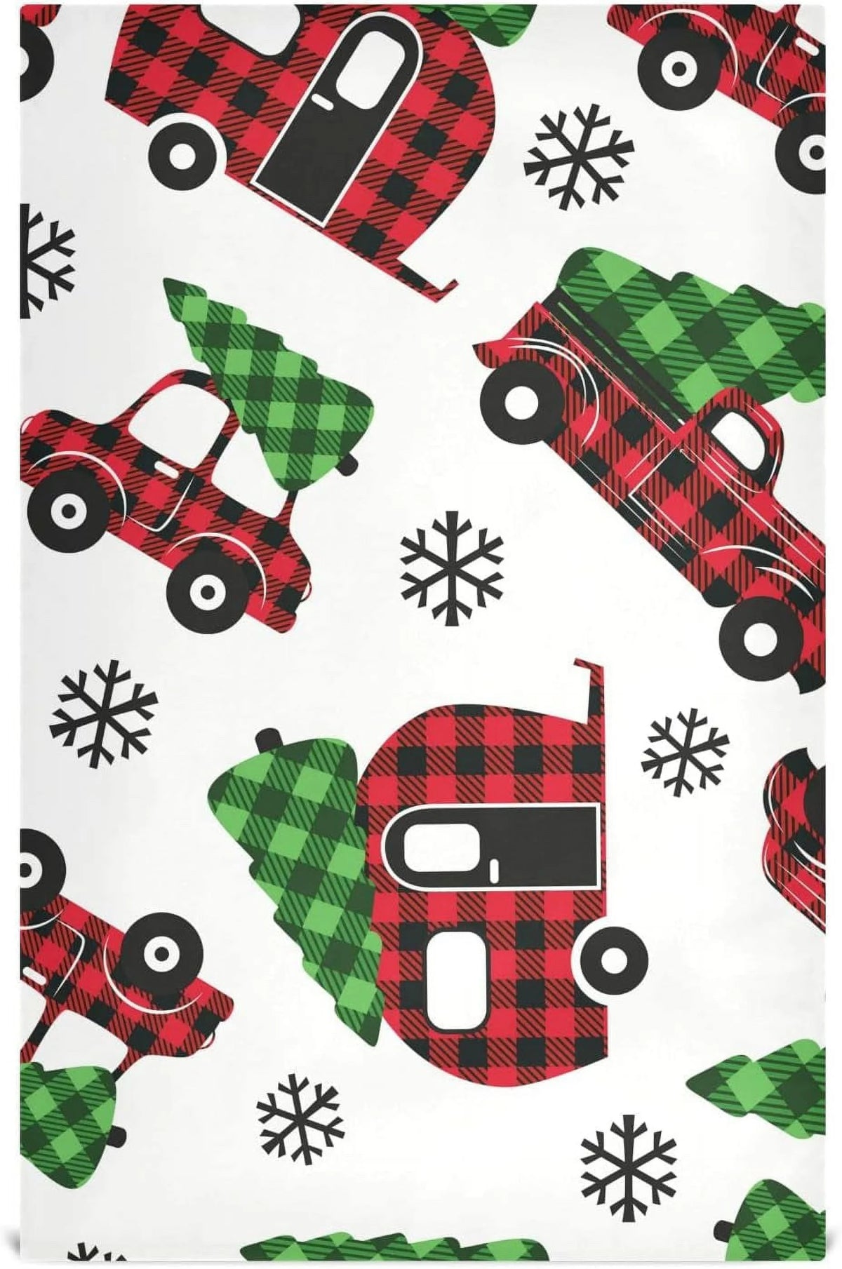 Plaid Red Kitchen Towels Set of 4 28'' x 18'' I610