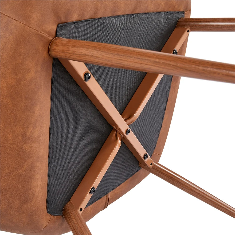 Brown Faux Leather Accent Chair H250