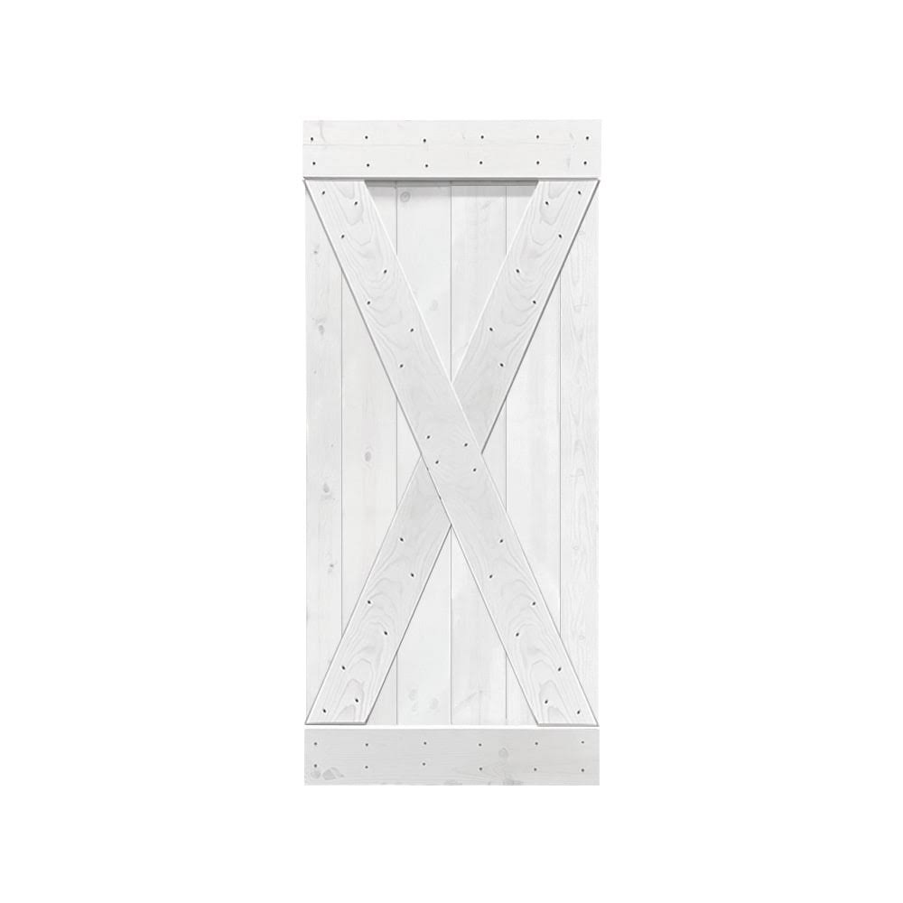 Weather Gray Solid Knotty Pine Wood Interior Sliding Barn Door Slab M746
