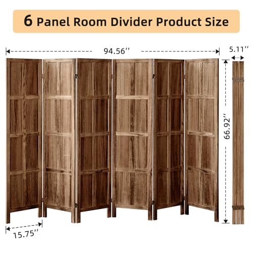 5.6 FT Folding Wooden Room Divider T28832