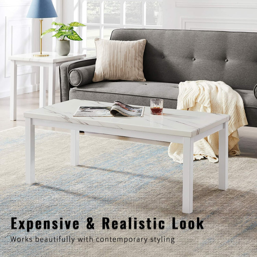 3 Piece Faux Marble Coffee Table Set G80423