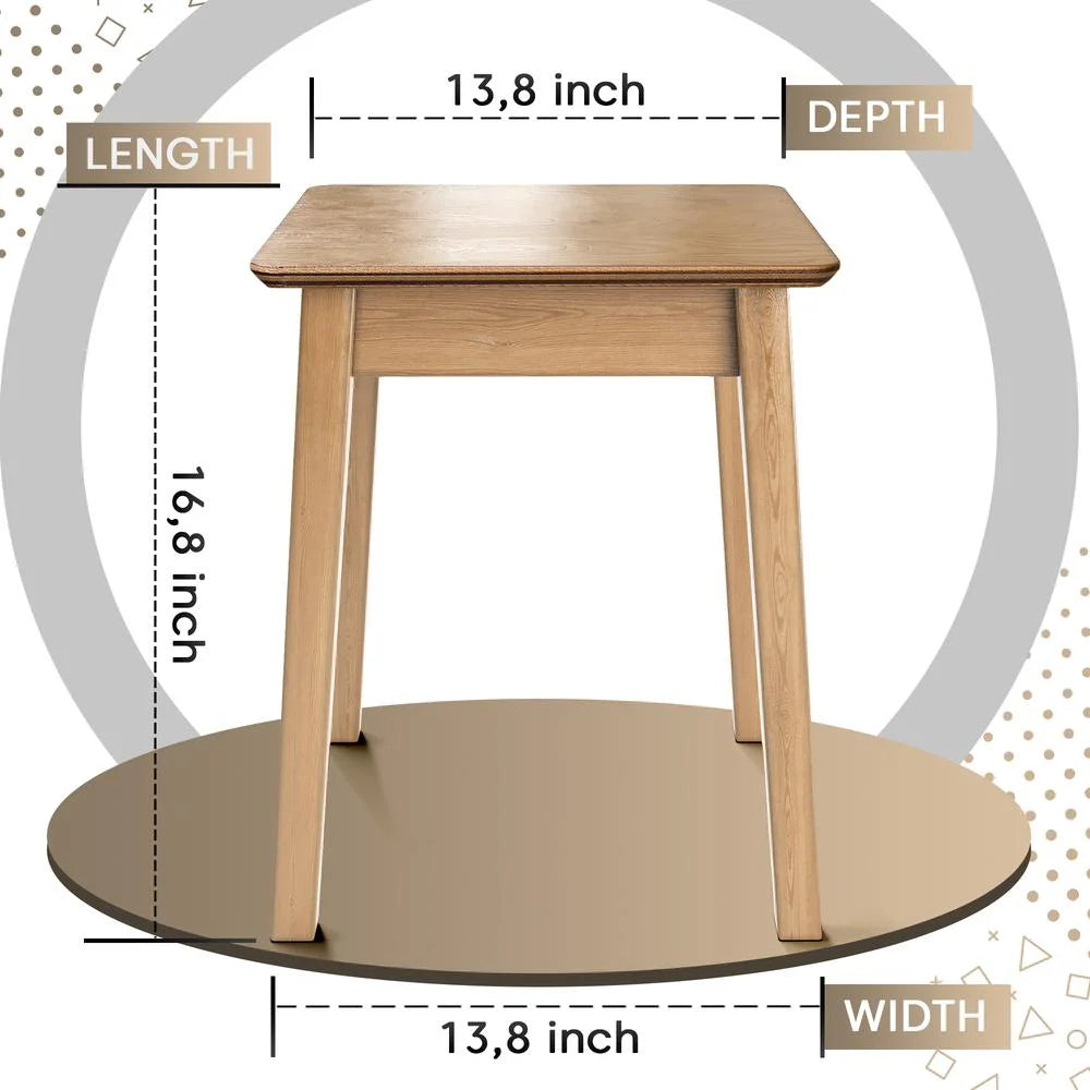 Brown Set of 2 Solid Wood Stool A42364