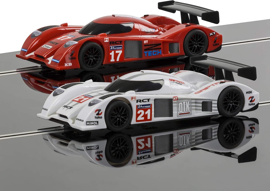 Red/White/Black 1:32 Slot Car Race Track Set D5477