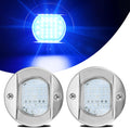 4 Round Marine Courtesy Indicator Lights, 1800LM 30LED IP68 Boat Transom Light Surface Mount Waterproof, 316 Stainless Steel, 2Pcs Cool White I651904